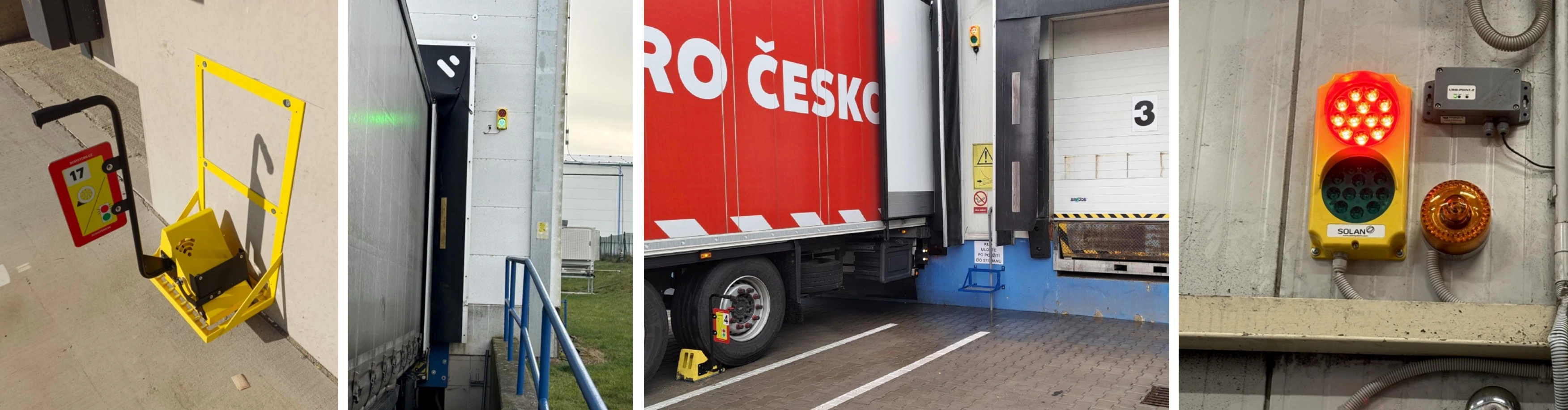Zakládací klín iStop pro kamion s semaforem.