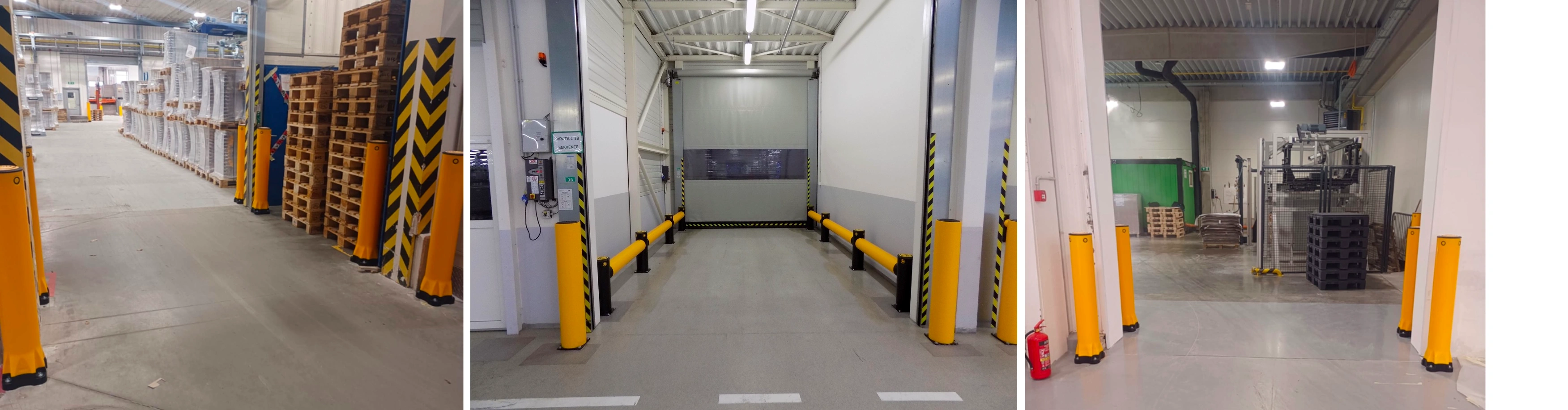 Realizovaná ochrana průjezdů s bezpečnostními sloupy iFlex Bollard