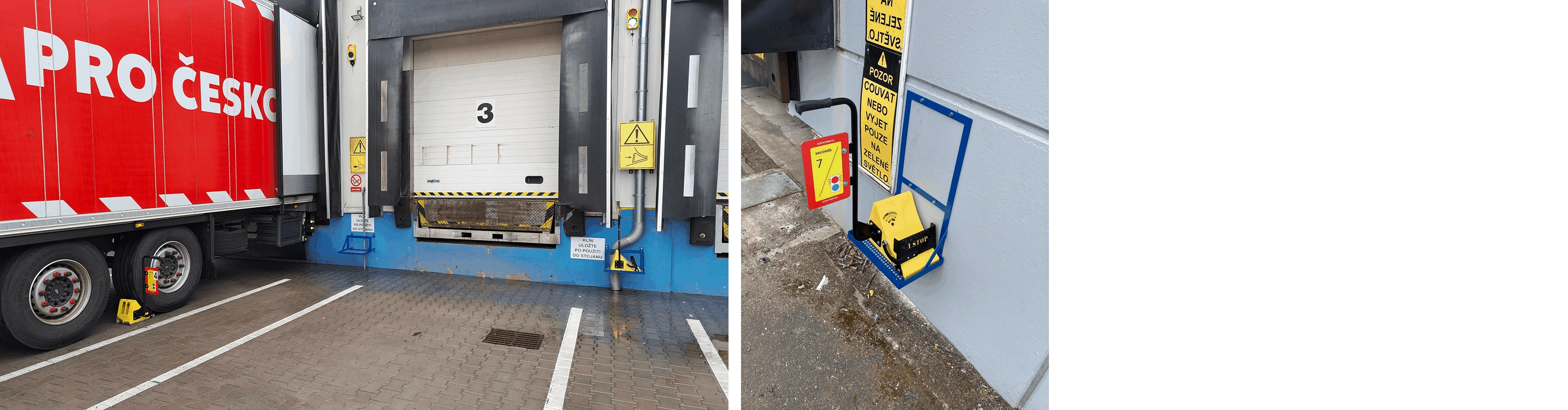 Zakládací klín pod kola se signalizací iStop