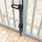 Abschließbarer Torschließer für Metalltore – schwarz, rostfreier Stahl, 610 mm
