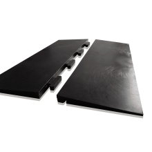 Anfahrleiste-Ecke StandardRecycled aus recyceltem PVC – 445×150×3-15mm, glatte Oberfläche, schwarz