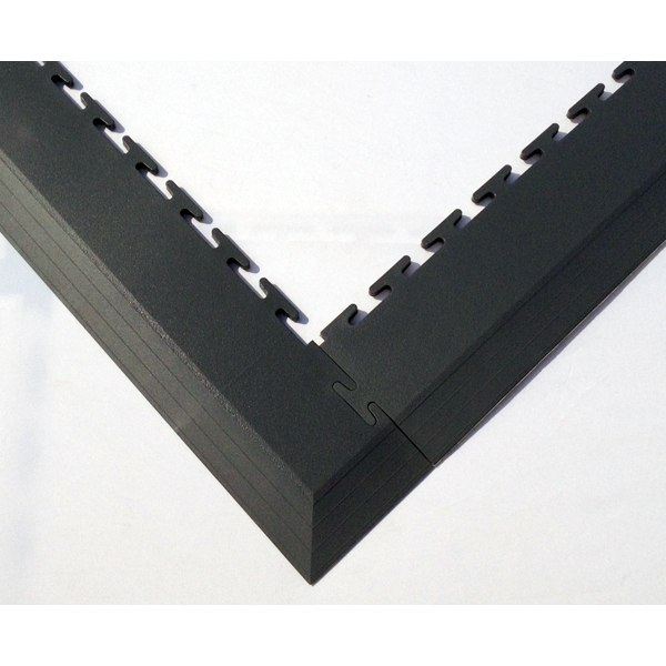 Anfahrleiste für Bodenfliesen Ecotile PVC – dunkelgrau, 500×80×7mm