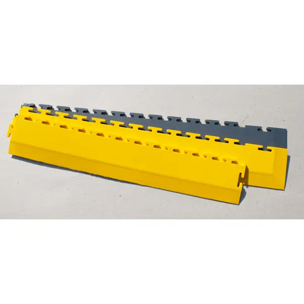 Anfahrleiste für Bodenfliesen Ecotile PVC – gelb, 500×80×7 mm