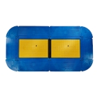 Anfahrleiste für Grabenabdeckung 15/10, lang – blau, 42×645×1490 mm