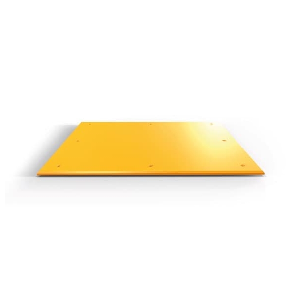 Anhängerplatten Trailer Plate – gelb, 990×990×15 mm, 8× vorgebohrtes Loch