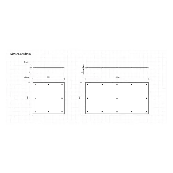 Anhängerplatten Trailer Plate – gelb, 990×990×15 mm, 8× vorgebohrtes Loch