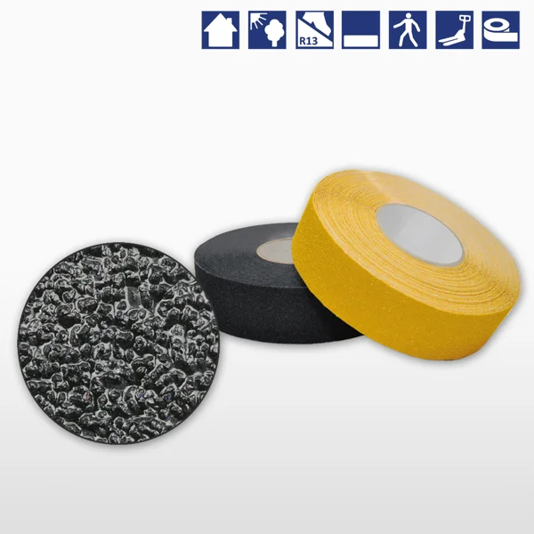 Antirutsch-Band extra grob WT-5412 – Mineralgranulat in Kunstharz, schwarz, 25 mm × 18 m