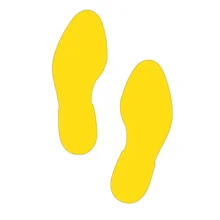 Antirutsch-Bodenpiktogramme WT-5811, Fuß (1 Paar) – PU, gelb, 297×110 mm, 10er-Pack