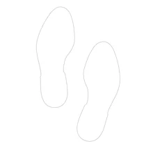 Antirutsch-Bodenpiktogramme WT-5811, Fuß (1 Paar) – PU, weiß, 297×110 mm, 10er-Pack