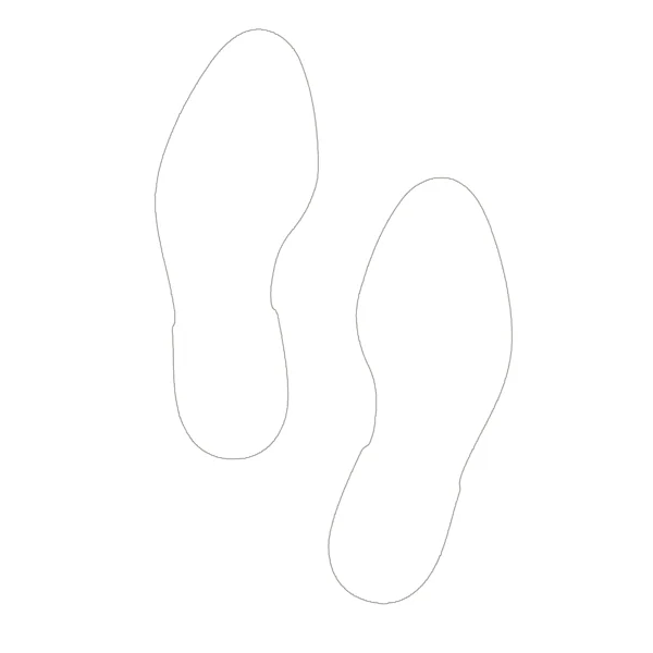 Antirutsch-Bodenpiktogramme WT-5811, Fuß (1 Paar) – PU, weiß, 297×110 mm, 10er-Pack