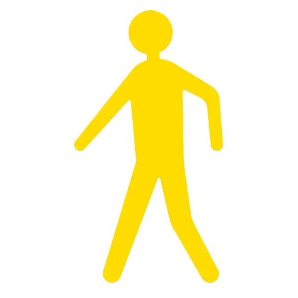 Antirutsch-Bodenpiktogramme WT-5811, Fußgänger – PU, gelb, 600×330 mm