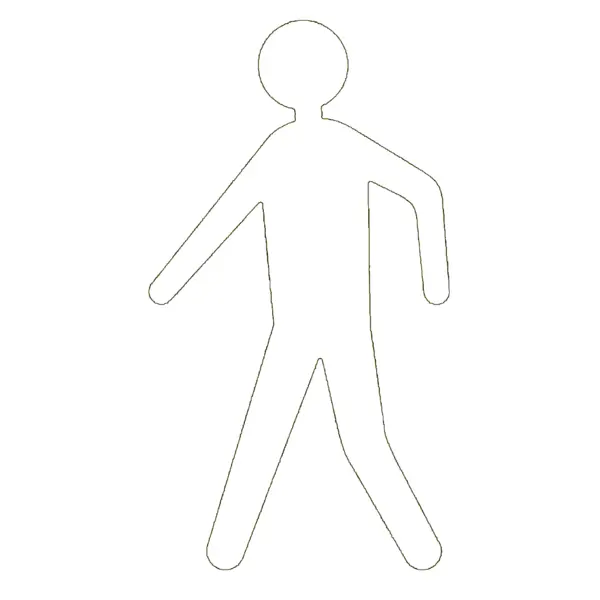 Antirutsch-Bodenpiktogramme WT-5811, Fußgänger – PU, weiß, 600×330 mm