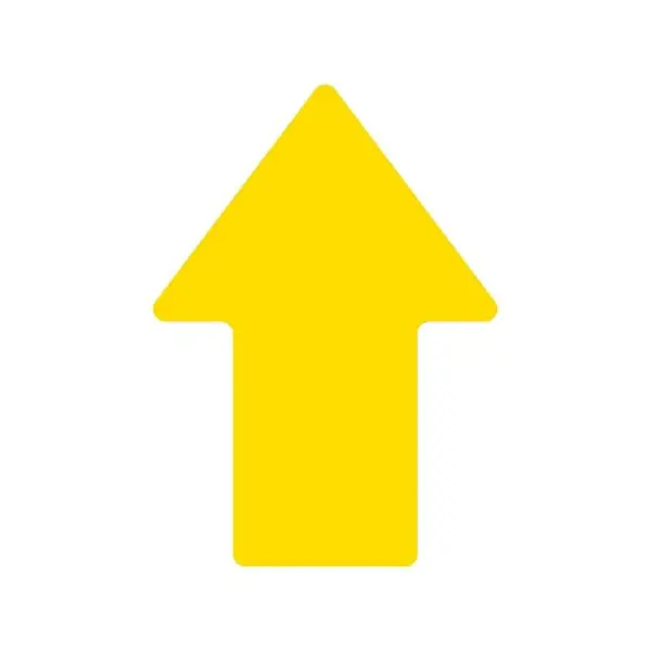 Antirutsch-Bodenpiktogramme WT-5811, Pfeil – PU, gelb, 145×90 mm, 10er-Pack