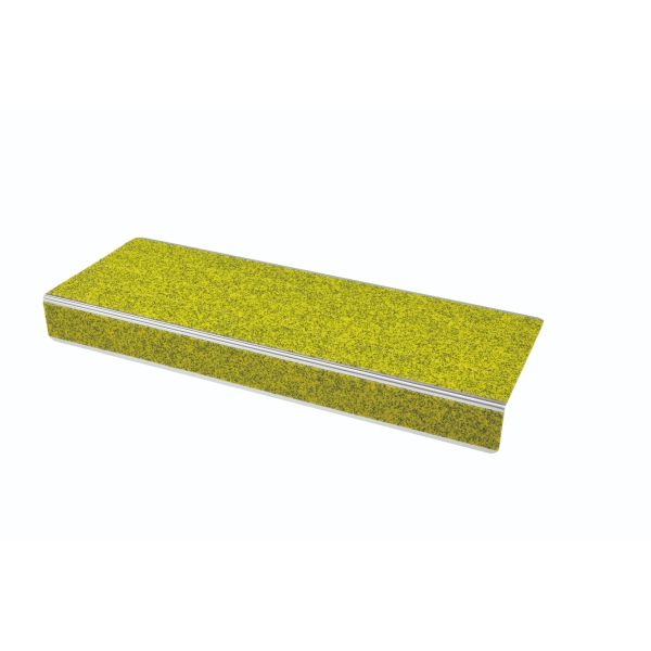 Antirutsch-Profil für Treppenkanten WT-5409 – Mineralgranulat in Kunstharz, gelb, 600×31×106 mm
