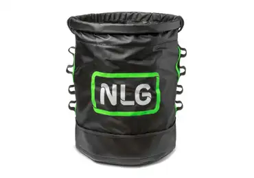 Arbeitsbeutel NLG mit 125 kg Tragfähigkeit – PVC, grün-schwarz, 400×320 mm