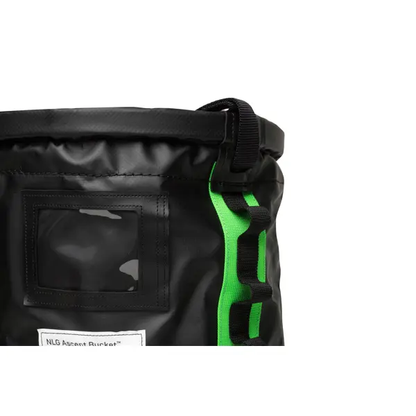 Arbeitsbeutel NLG mit 125 kg Tragfähigkeit – PVC, grün-schwarz, 400×320 mm