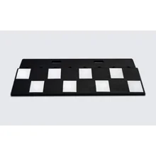 Auffahrrampe Silence für Stahlplatten mit Magneten – recycelter Gummi, Schwarz, 400×1000×42 mm