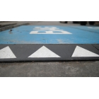 Auffahrrampe Silence für Stahlplatten – recycelter Gummi, Schwarz, 400×1000×42 mm