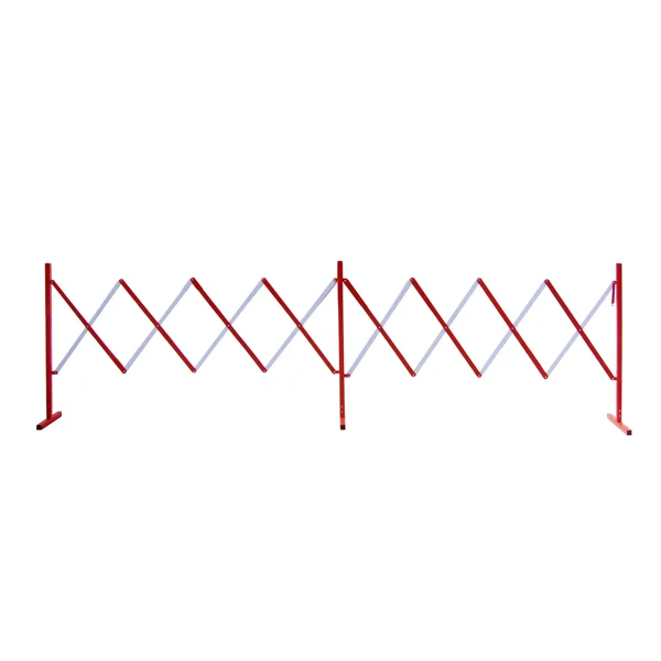 Ausziehbare Scherensperre Standard, max. Länge 4000 mm, rot-weiß