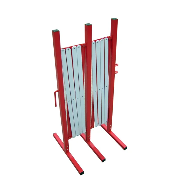 Ausziehbare Scherensperre Standard, max. Länge 4000 mm, rot-weiß