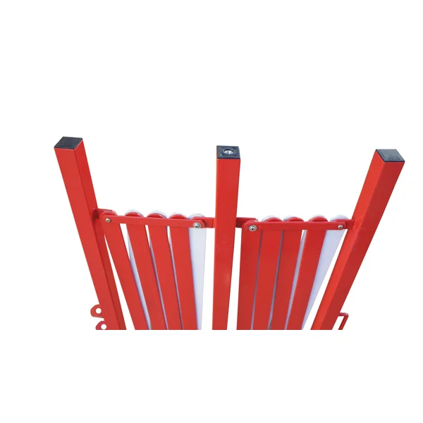 Ausziehbare Scherensperre Standard, max. Länge 4000 mm, rot-weiß