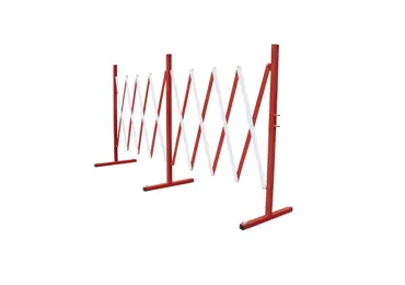 Ausziehbare Scherensperre Standard, max. Länge 4000 mm, rot-weiß