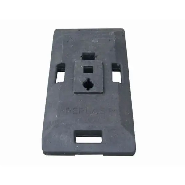 Bakenfuß, schwarz, recyceltes Gummi, 850×410×100mm