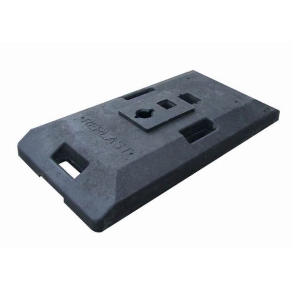 Bakenfuß, schwarz, recyceltes Gummi, 850×410×100 mm