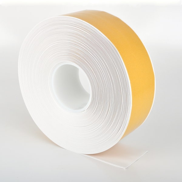 Beständiges Bodenband WT-500 mit abgeschrägter Kante – PVC, weiß, 50 mm × 25 m
