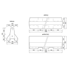 Betonschutzplanke 50 HS01CSB – Mittelstück, 2000×440×500 mm