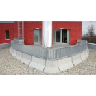 Betonschutzplanke 50 HS01CSB, schraffiert – linkes Endstück, gelb-schwarz, 2000×440×500mm