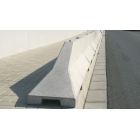 Betonschutzplanke 50 HS01CSB, schraffiert – linkes Endstück, gelb-schwarz, 2000×440×500mm
