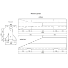 Betonschutzplanke 50 HS01CSB, schraffiert – linkes Endstück, gelb-schwarz, 2000×440×500mm