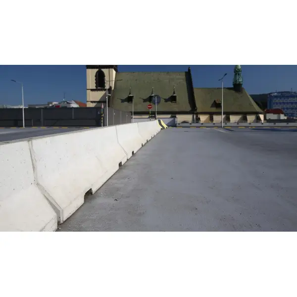 Betonschutzplanke 50 HS01CSB, schraffiert – Mittelstück, gelb–schwarz, 2000×440×500 mm