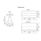 Betonschutzplanke 50 HS01CSB, verkürzt – Mittelstück, 1000×440×500mm