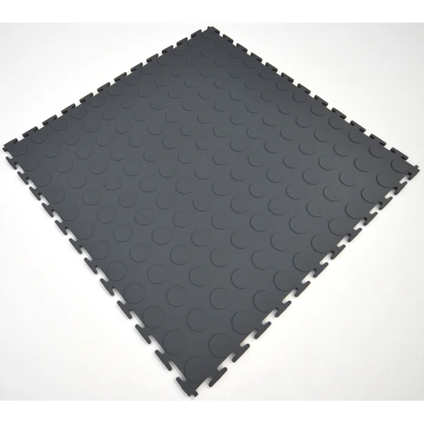 Bodenfliese Ecotile PVC – Profilrollen, dunkelgrau, 500×500×7 mm