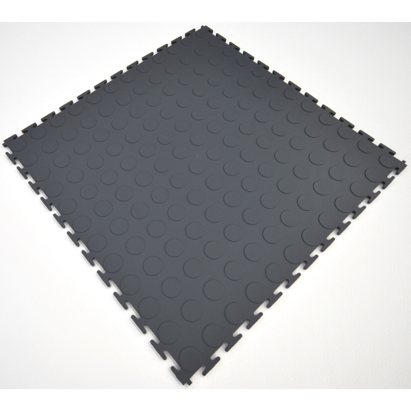 Bodenfliese Ecotile PVC – Profilrollen, dunkelgrau, 500×500×7mm