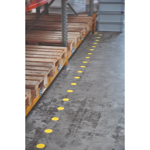 Bodenmarkierungspunkte WT-5126 – PVC, weiß, 75 mm × 25 m