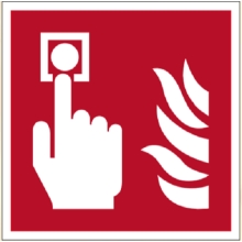 Brandschutzkennzeichnung, Feueralarm – Nachleuchtende Folie, 100×100 mm