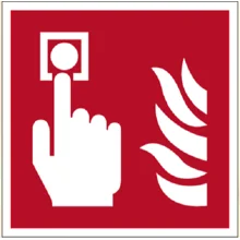 Brandschutzkennzeichnung, Feueralarm – Nachleuchtender Aluminium-Kompositwerkstoff, 100×100 mm