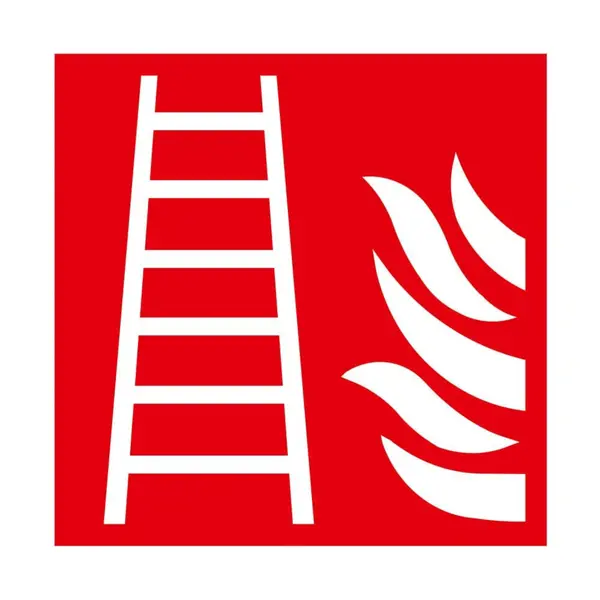 Brandschutzkennzeichnung, Feuerleiter – Aluminium-Kompositwerkstoff, 100×100 mm