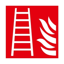 Brandschutzkennzeichnung, Feuerleiter – Nachleuchtender Aluminium-Kompositwerkstoff, 100×100 mm