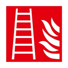 Brandschutzkennzeichnung, Feuerleiter – Nachleuchtender Aluminium-Kompositwerkstoff, 150×150 mm