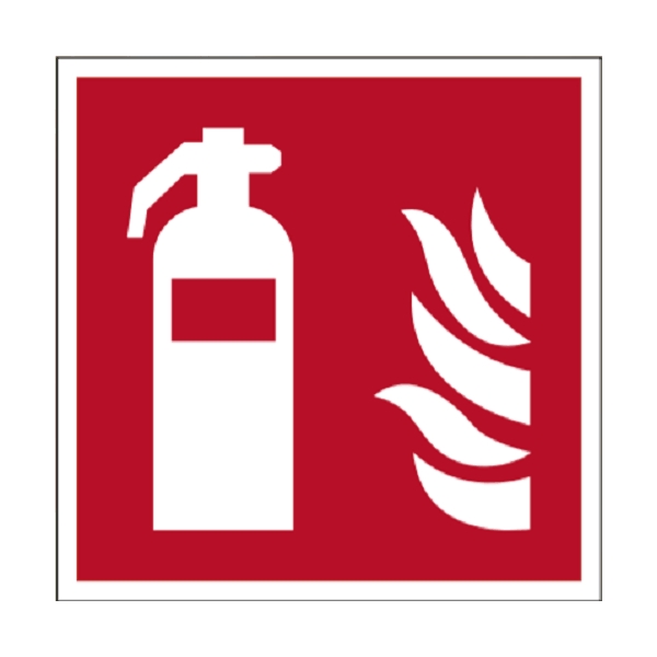 Brandschutzkennzeichnung, Feuerlöscher – Nachleuchtender Aluminium-Kompositwerkstoff, 100×100 mm