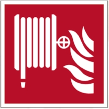 Brandschutzkennzeichnung, Feuerschlauch – Nachleuchtender Aluminium-Kompositwerkstoff, 100×100 mm