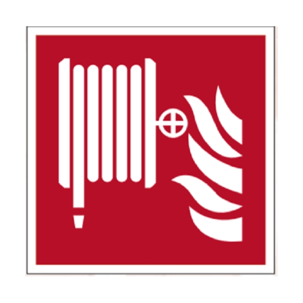 Brandschutzkennzeichnung, Feuerschlauch – Nachleuchtender Aluminium-Kompositwerkstoff, 150×150 mm