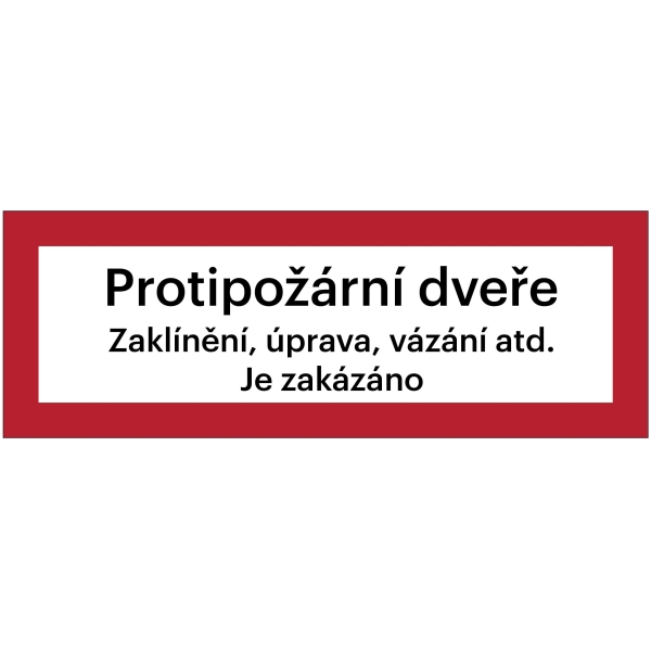 Brandschutzkennzeichnung, ''Feuerschutztür'' mit Zusatz, – Aluminium-Kompositwerkstoff, 210×74 mm