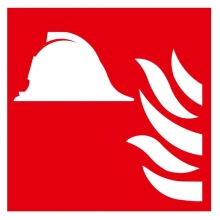 Brandschutzkennzeichnung, Mittel und Einrichtungen zum Feuerlöschen – Nachleuchtender Aluminium-Kompositwerkstoff, 150×150 mm