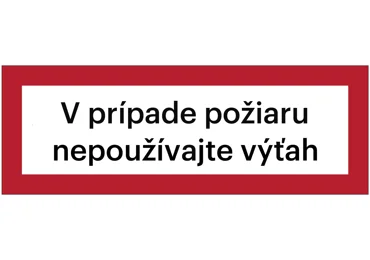 Brandschutzkennzeichnung (nachleuchtend) – "Aufzug im Brandfall nicht benutzen"