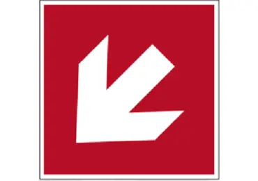 Brandschutzkennzeichnung (nachleuchtend) – diagonaler Richtungsanzeiger